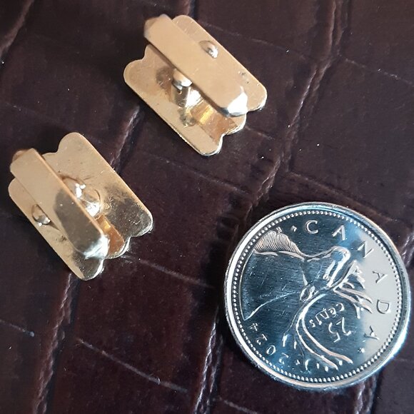 Swank Gold Tone Metal Vintage Cuff Links ⚡️BUY 3 for $35⚡️ - Picture 5 of 8